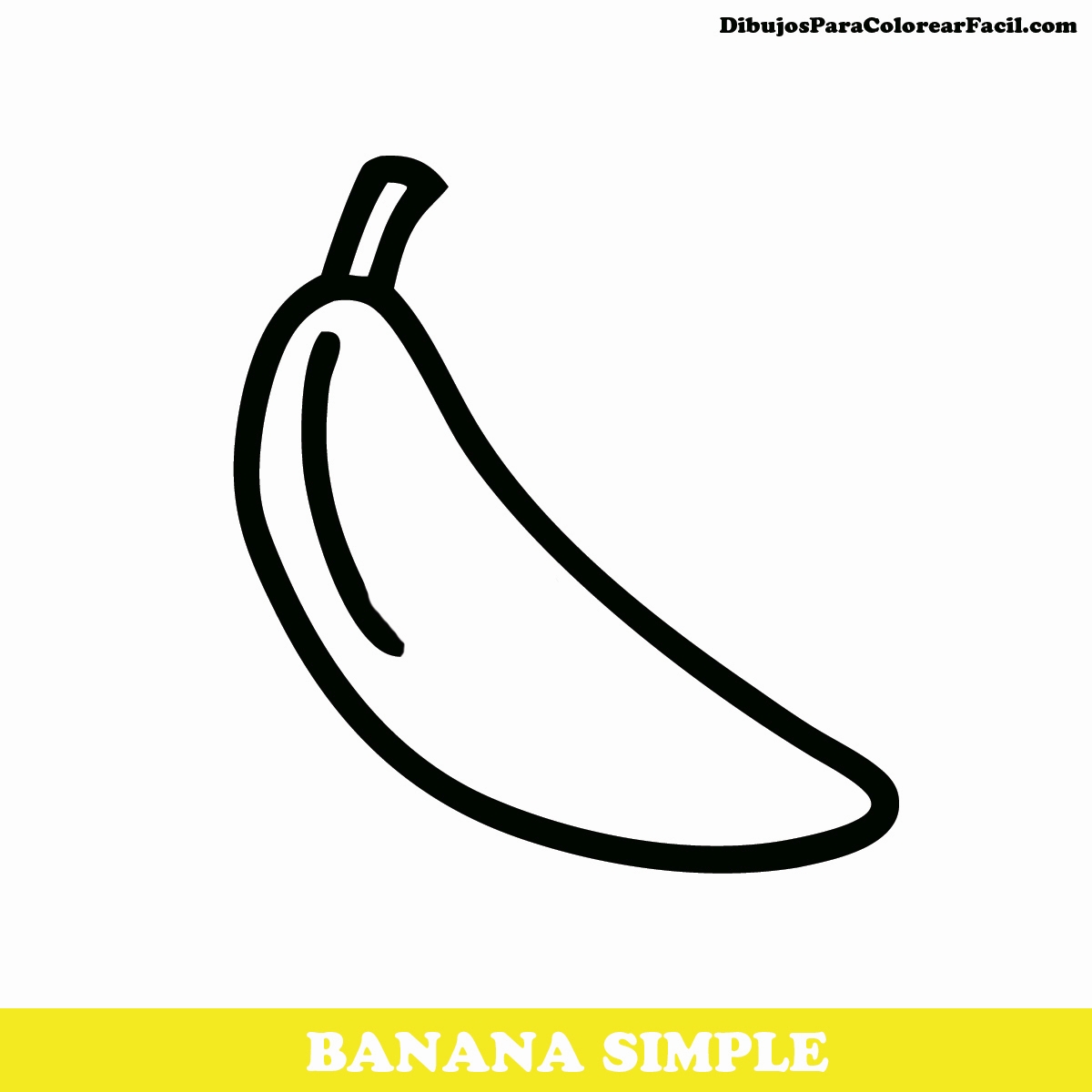 Banana simple para colorear